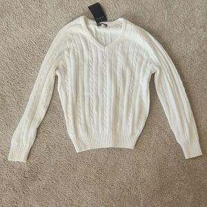 White V-necj Sweater